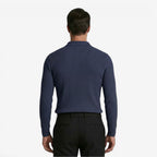 Jorvalore | Men's Ribbed Knit Long Sleeve Polo Shirt for Business Casual Wear