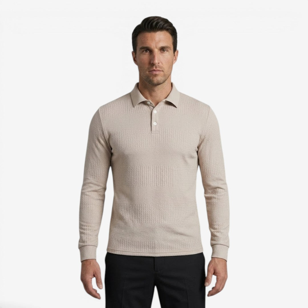 Jorvalore | Men's Ribbed Long Sleeve Shirt for Smart Casual Wear