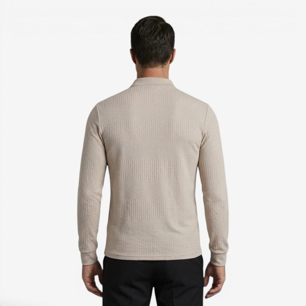 Jorvalore | Men's Ribbed Long Sleeve Shirt for Smart Casual Wear