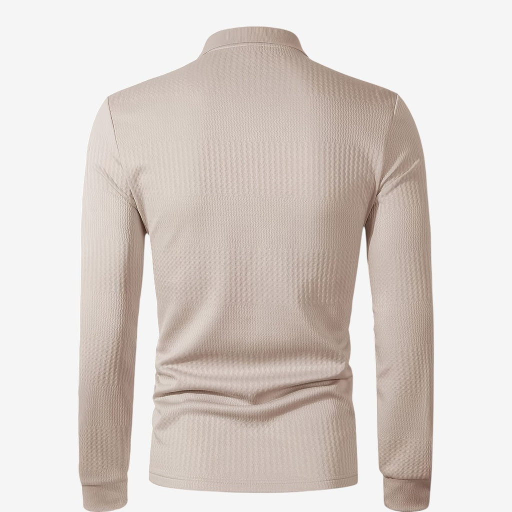 Jorvalore | Men's Ribbed Long Sleeve Shirt for Smart Casual Wear