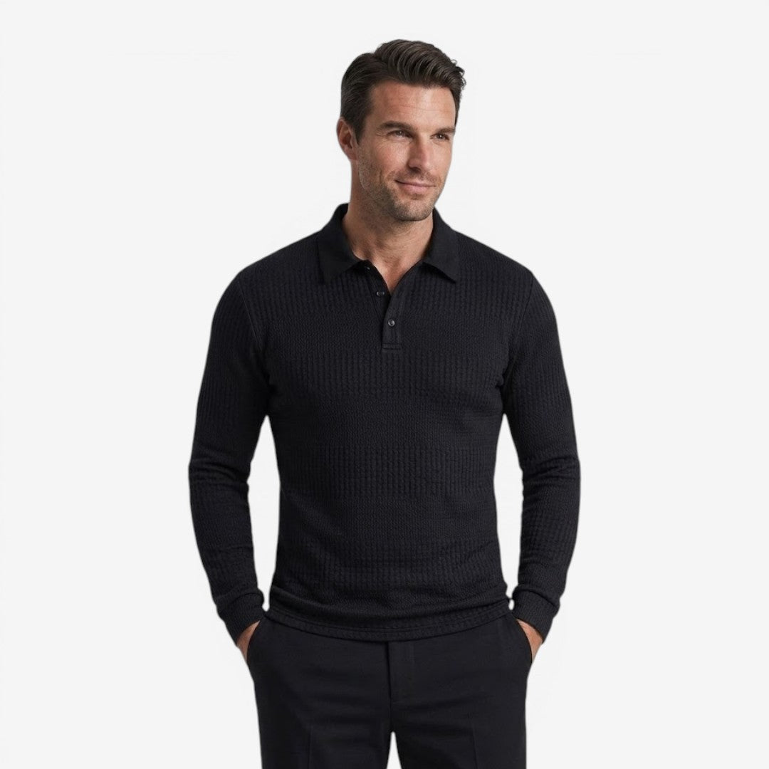 Jorvalore | Men's Ribbed Long Sleeve Shirt for Smart Casual Wear
