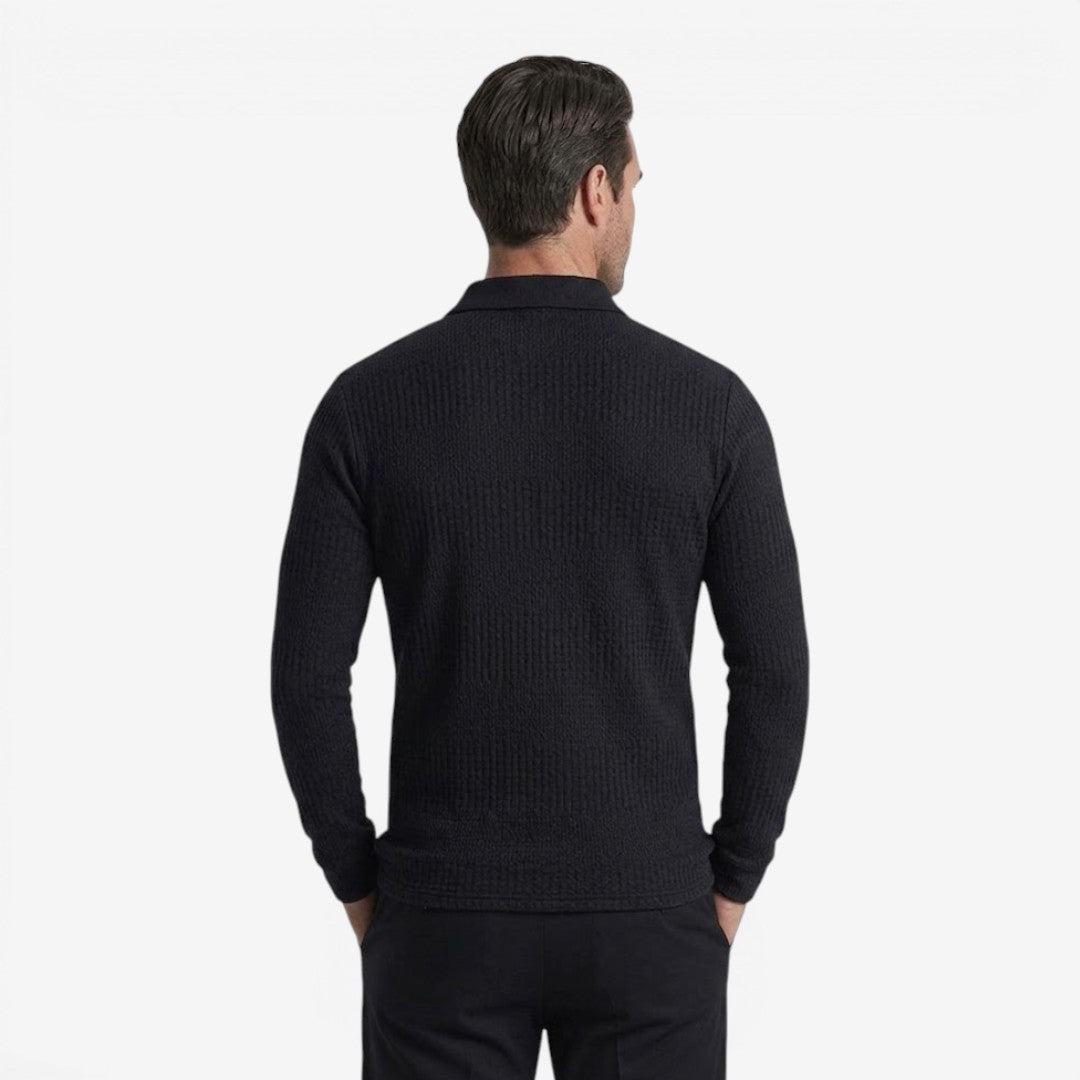 Jorvalore | Men's Ribbed Long Sleeve Shirt for Smart Casual Wear