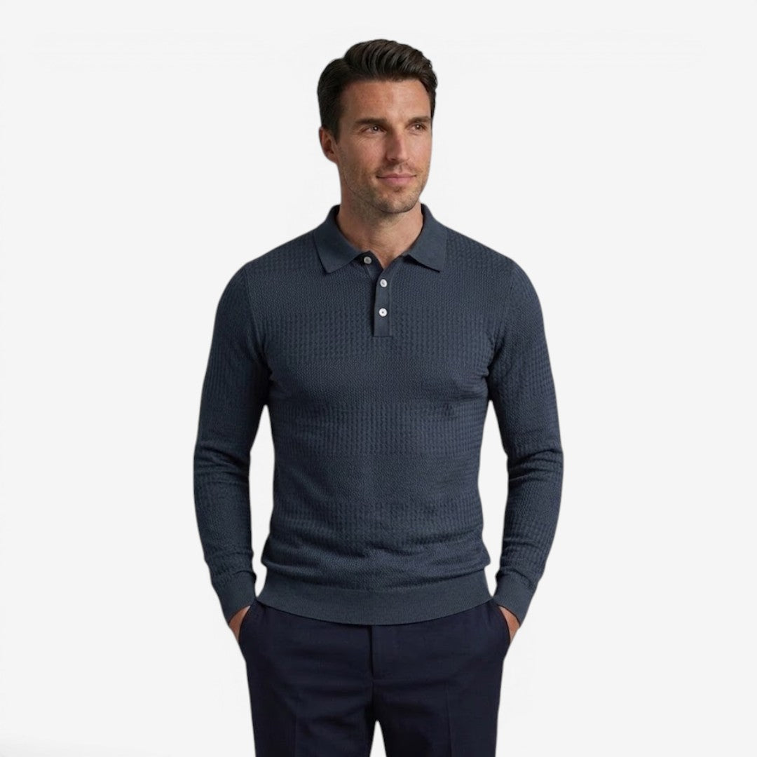 Jorvalore | Men's Ribbed Long Sleeve Shirt for Smart Casual Wear