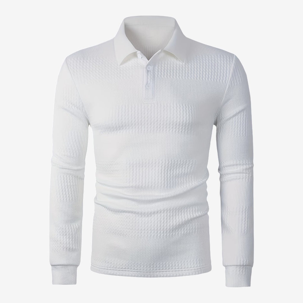 Jorvalore | Men's Ribbed Long Sleeve Shirt for Smart Casual Wear