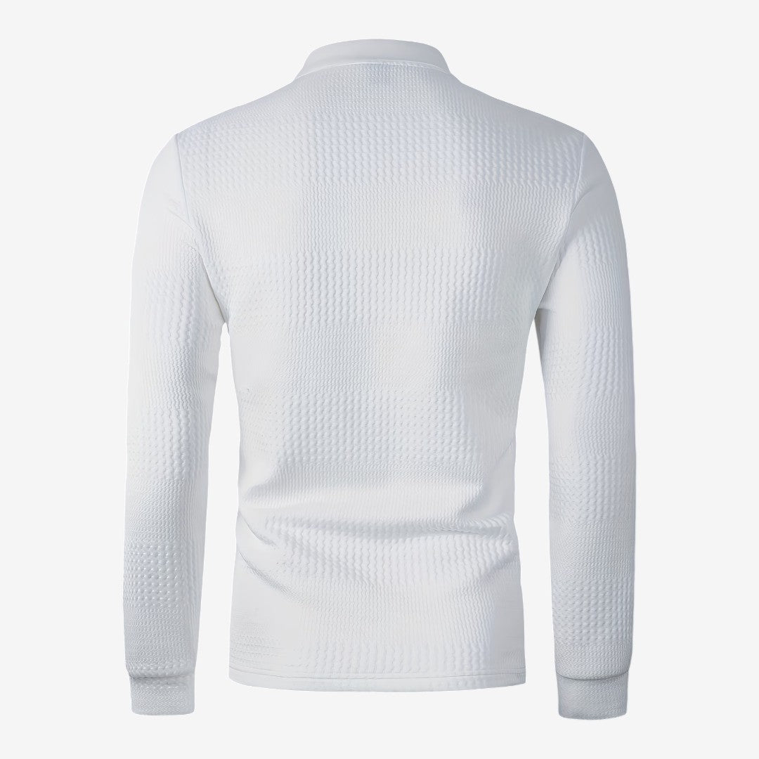 Jorvalore | Men's Ribbed Long Sleeve Shirt for Smart Casual Wear