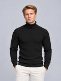 Jorvalore | Men’s Ribbed Roll-Neck Knit Jumper – Long Sleeve Winter Knitwear