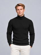 Jorvalore | Men’s Ribbed Roll-Neck Knit Jumper – Long Sleeve Winter Knitwear