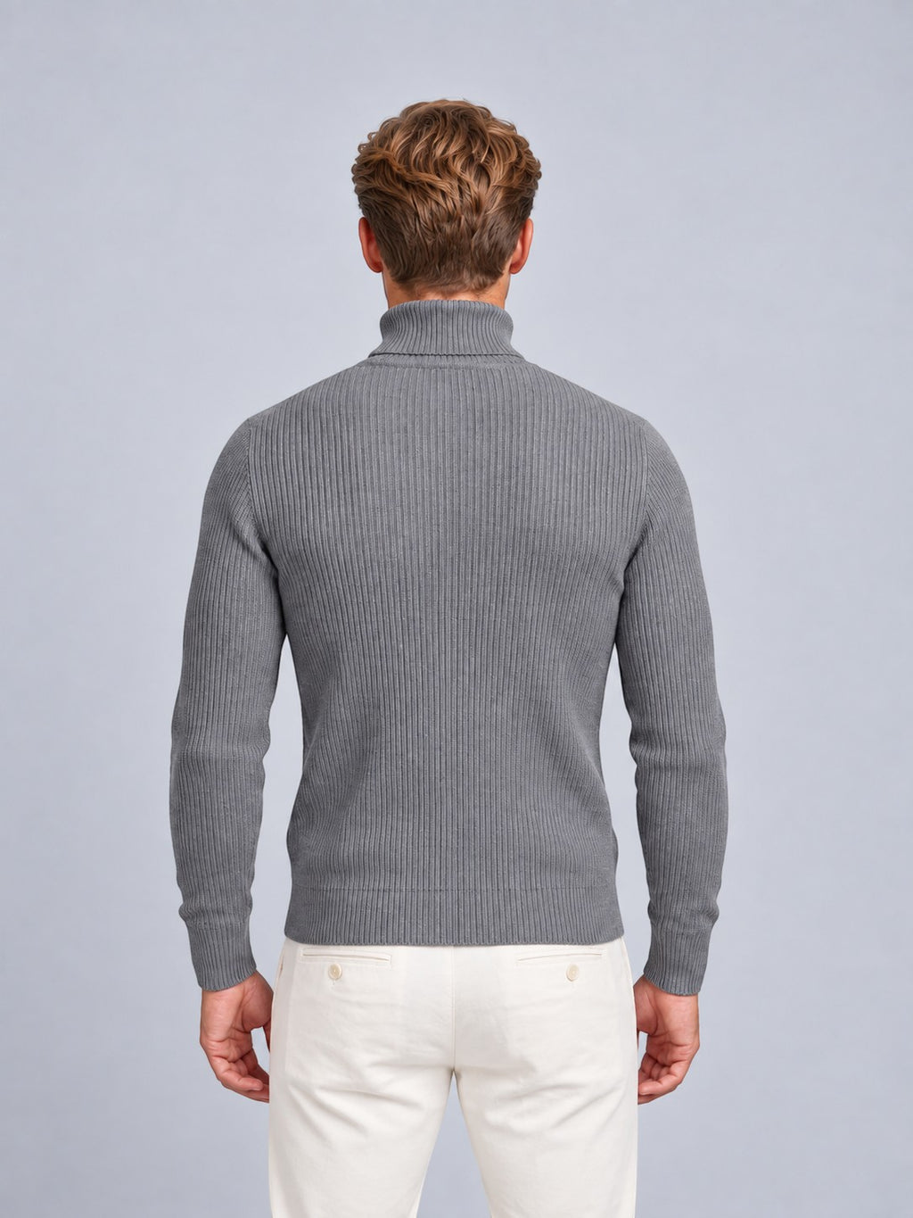 Jorvalore | Men’s Ribbed Roll-Neck Knit Jumper – Long Sleeve Winter Knitwear