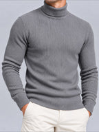 Jorvalore | Men’s Ribbed Roll-Neck Knit Jumper – Long Sleeve Winter Knitwear