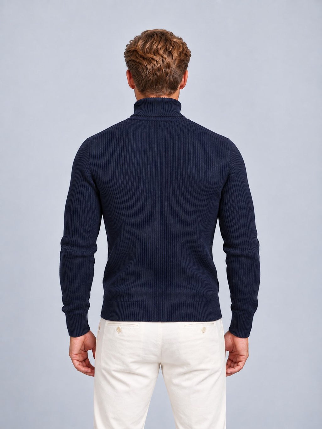 Jorvalore | Men’s Ribbed Roll-Neck Knit Jumper – Long Sleeve Winter Knitwear