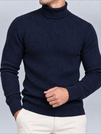 Jorvalore | Men’s Ribbed Roll-Neck Knit Jumper – Long Sleeve Winter Knitwear