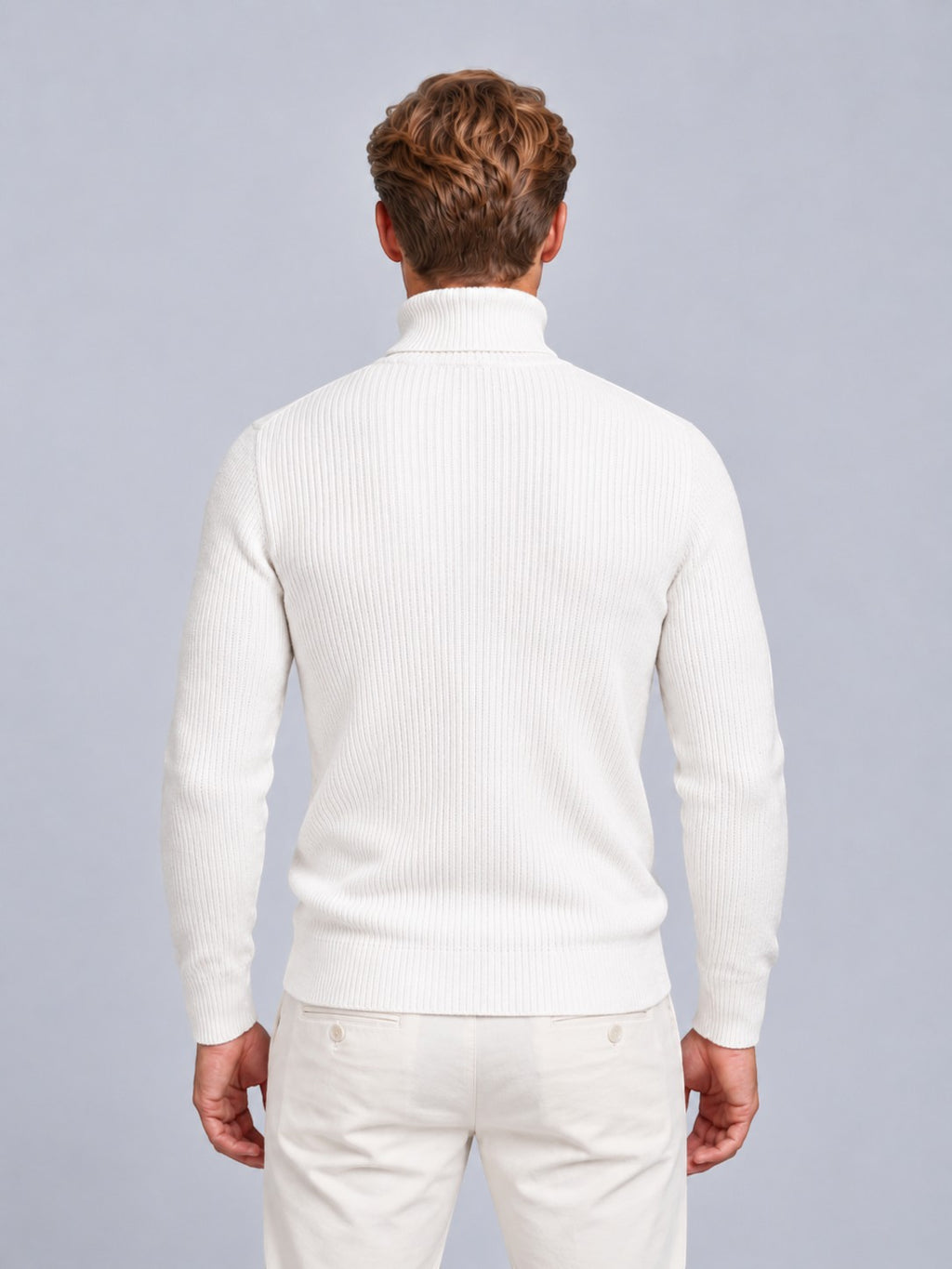 Jorvalore | Men’s Ribbed Roll-Neck Knit Jumper – Long Sleeve Winter Knitwear