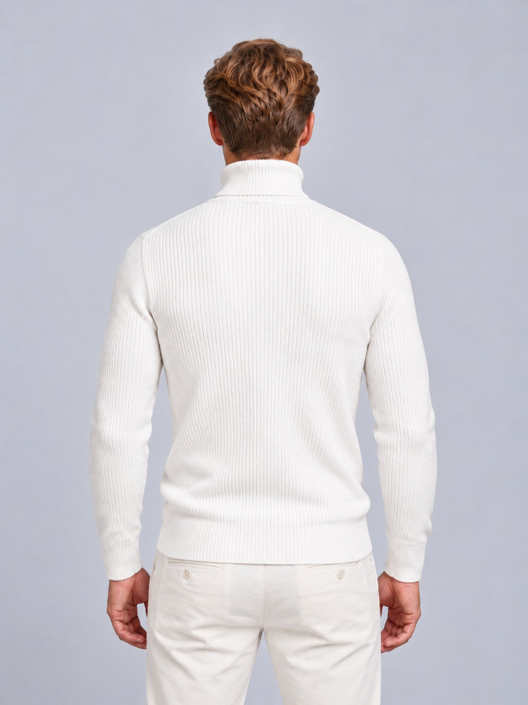 Jorvalore | Men’s Ribbed Roll-Neck Knit Jumper – Long Sleeve Winter Knitwear