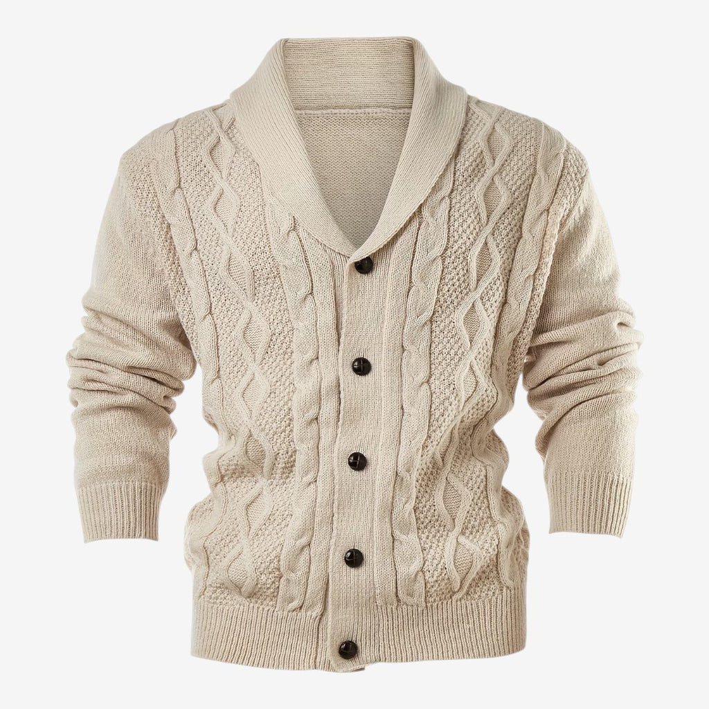 Jorvalore | Men's Shawl Collar Button-Up Cardigan for Winter