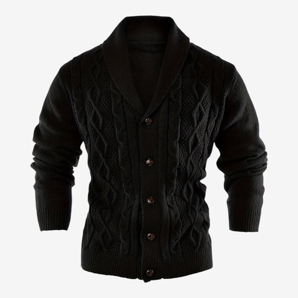 Jorvalore | Men's Shawl Collar Button-Up Cardigan for Winter