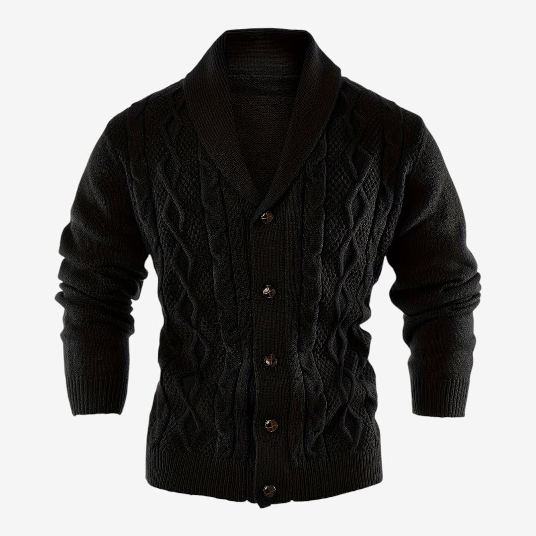 Jorvalore | Men's Shawl Collar Button-Up Cardigan for Winter