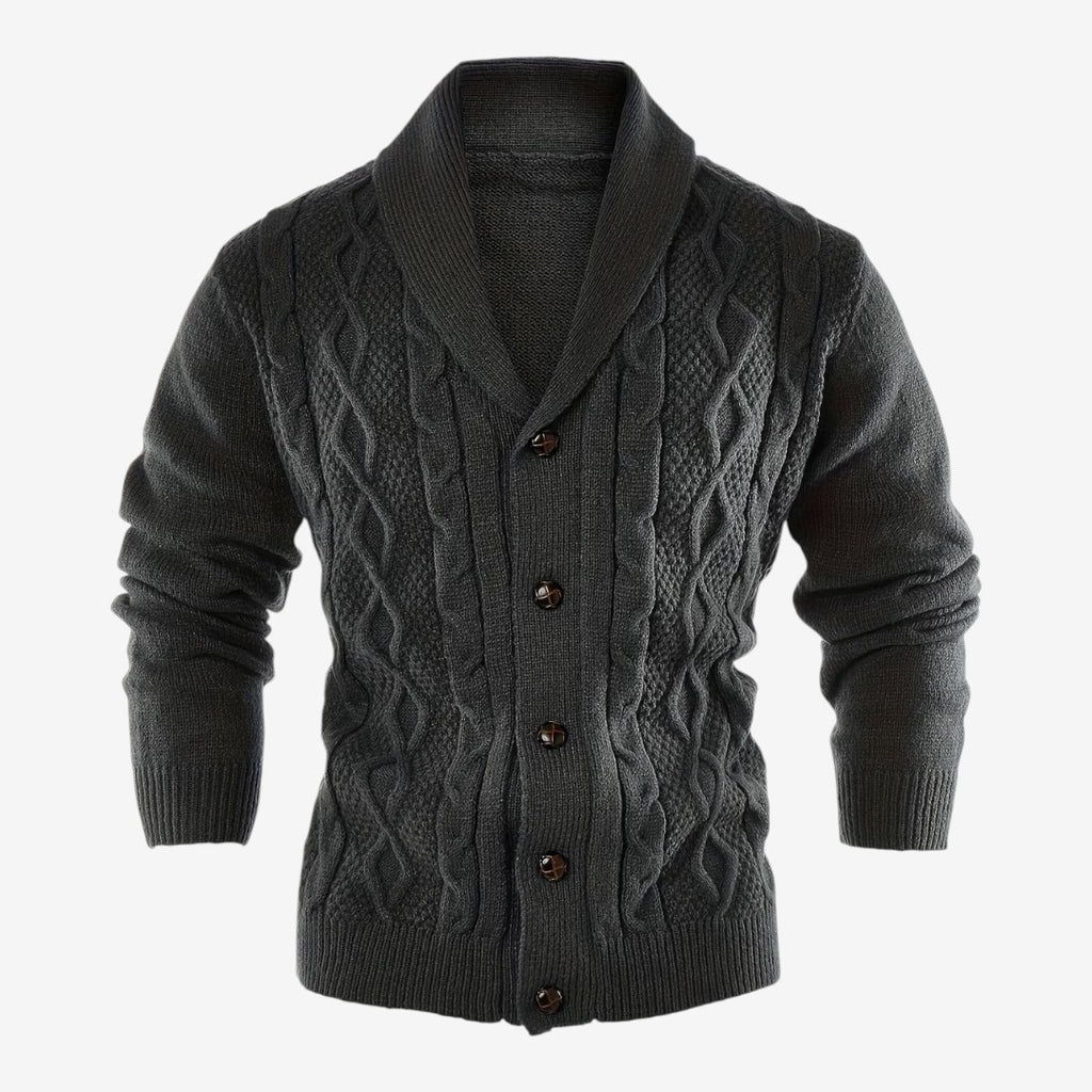 Jorvalore | Men's Shawl Collar Button-Up Cardigan for Winter