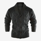 Jorvalore | Men's Shawl Collar Button-Up Cardigan for Winter