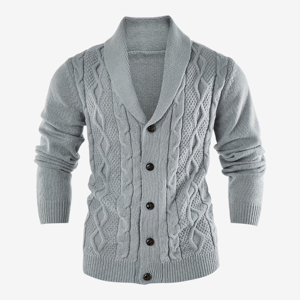 Jorvalore | Men's Shawl Collar Button-Up Cardigan for Winter