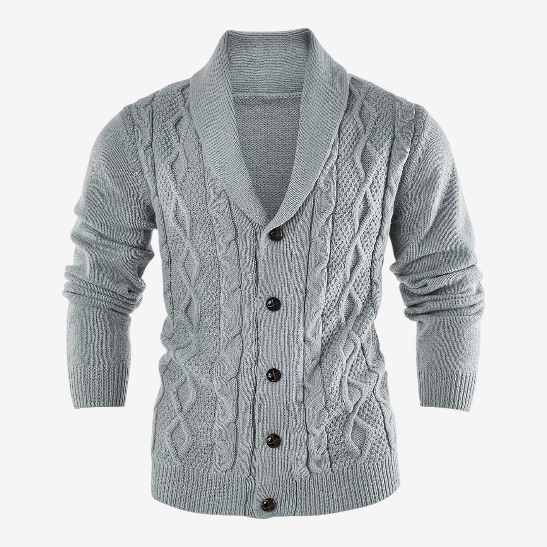 Jorvalore | Men's Shawl Collar Button-Up Cardigan for Winter