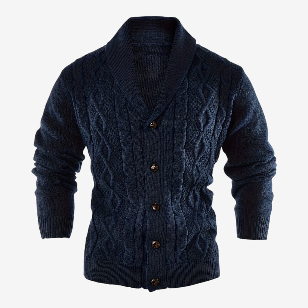 Jorvalore | Men's Shawl Collar Button-Up Cardigan for Winter