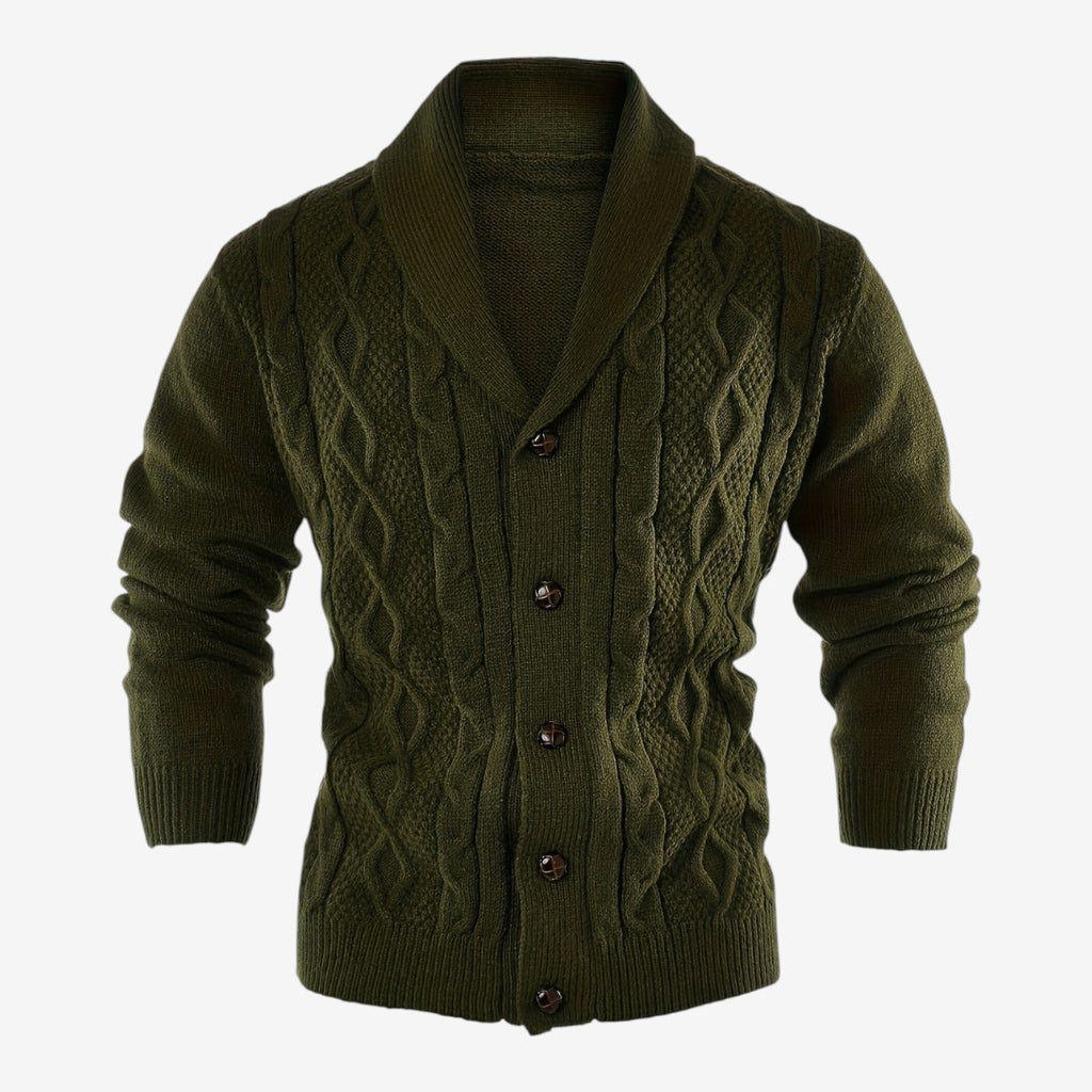 Jorvalore | Men's Shawl Collar Button-Up Cardigan for Winter