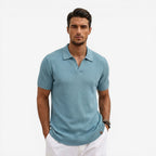 Jorvalore | Men’s Short Sleeve Knit Polo Shirt Lightweight Summer Casual