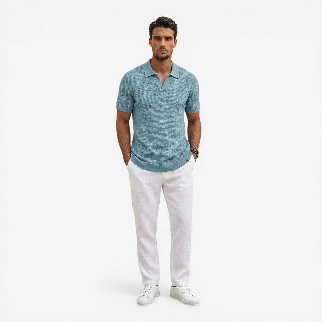 Jorvalore | Men’s Short Sleeve Knit Polo Shirt Lightweight Summer Casual