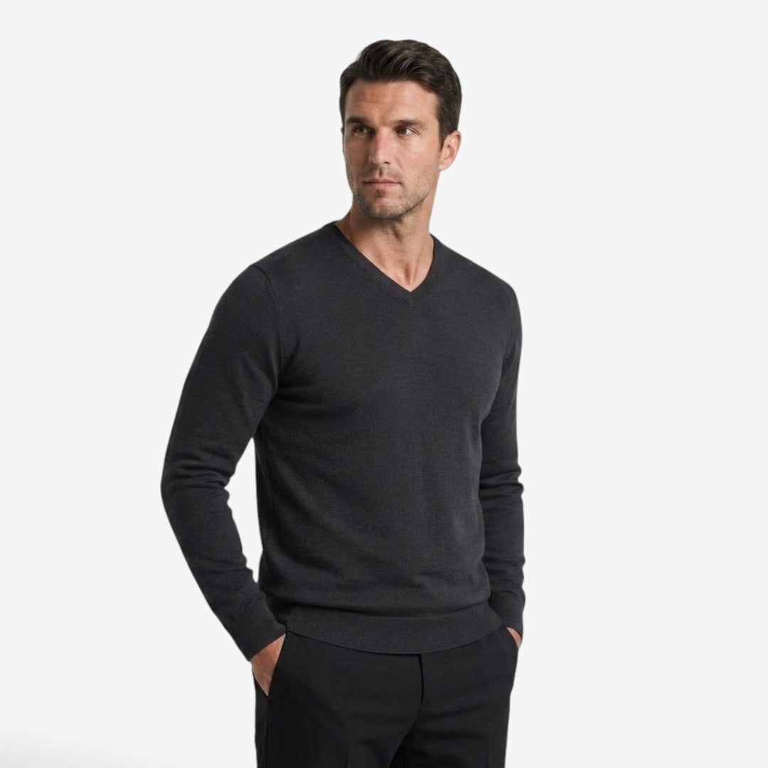 Jorvalore | Men’s Soft Slim Fit V-Neck Sweatshirt Classic Casual Style