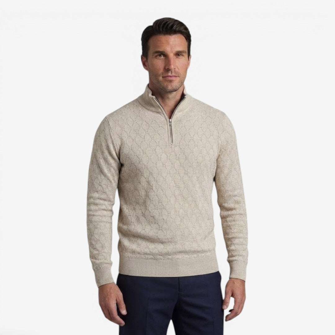 Jorvalore | Men's Soft Stretch Quarter Zip Jumper with Stand Collar