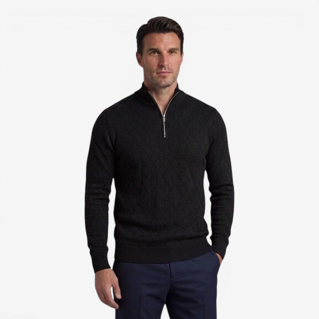 Jorvalore | Men's Soft Stretch Quarter Zip Jumper with Stand Collar