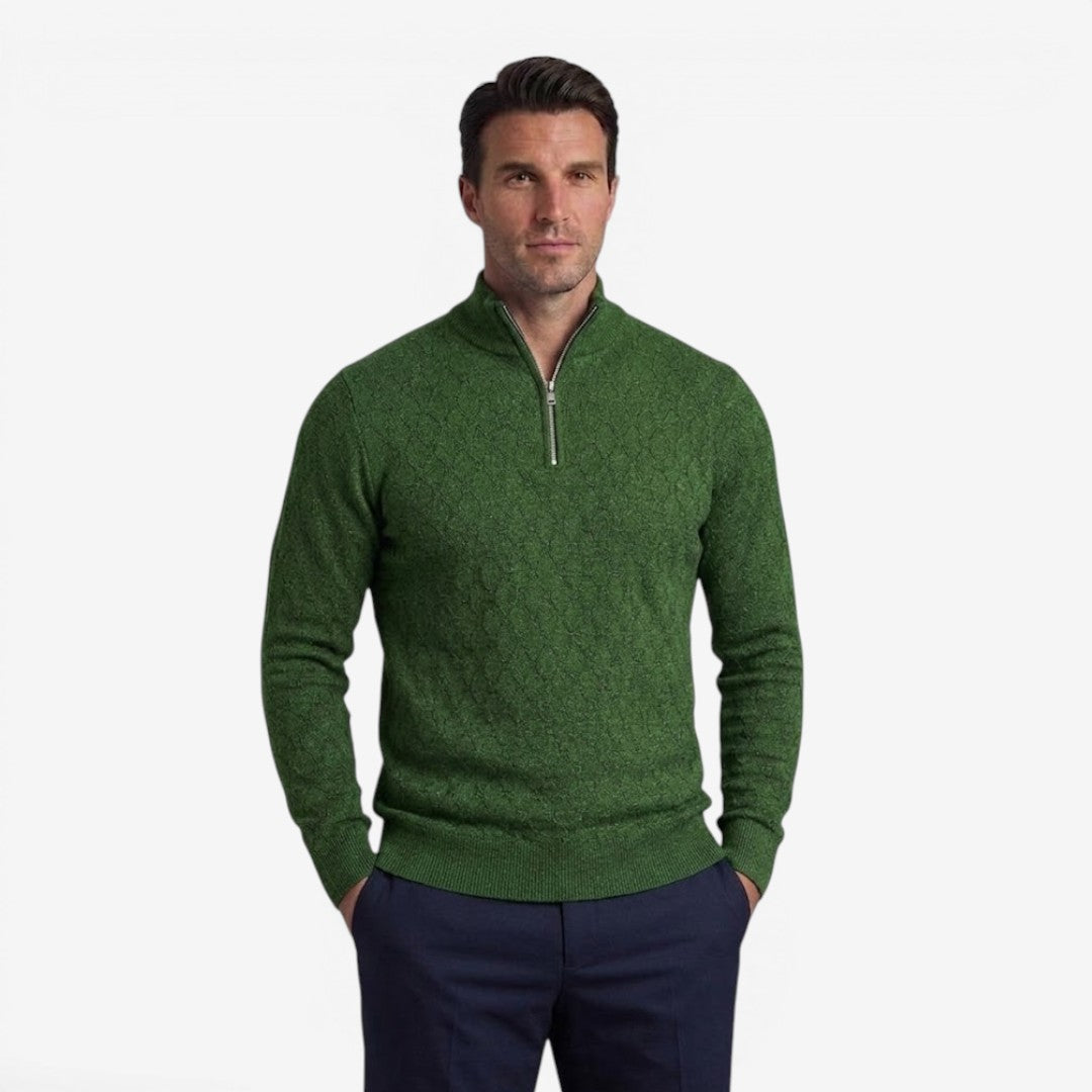 Jorvalore | Men's Soft Stretch Quarter Zip Jumper with Stand Collar