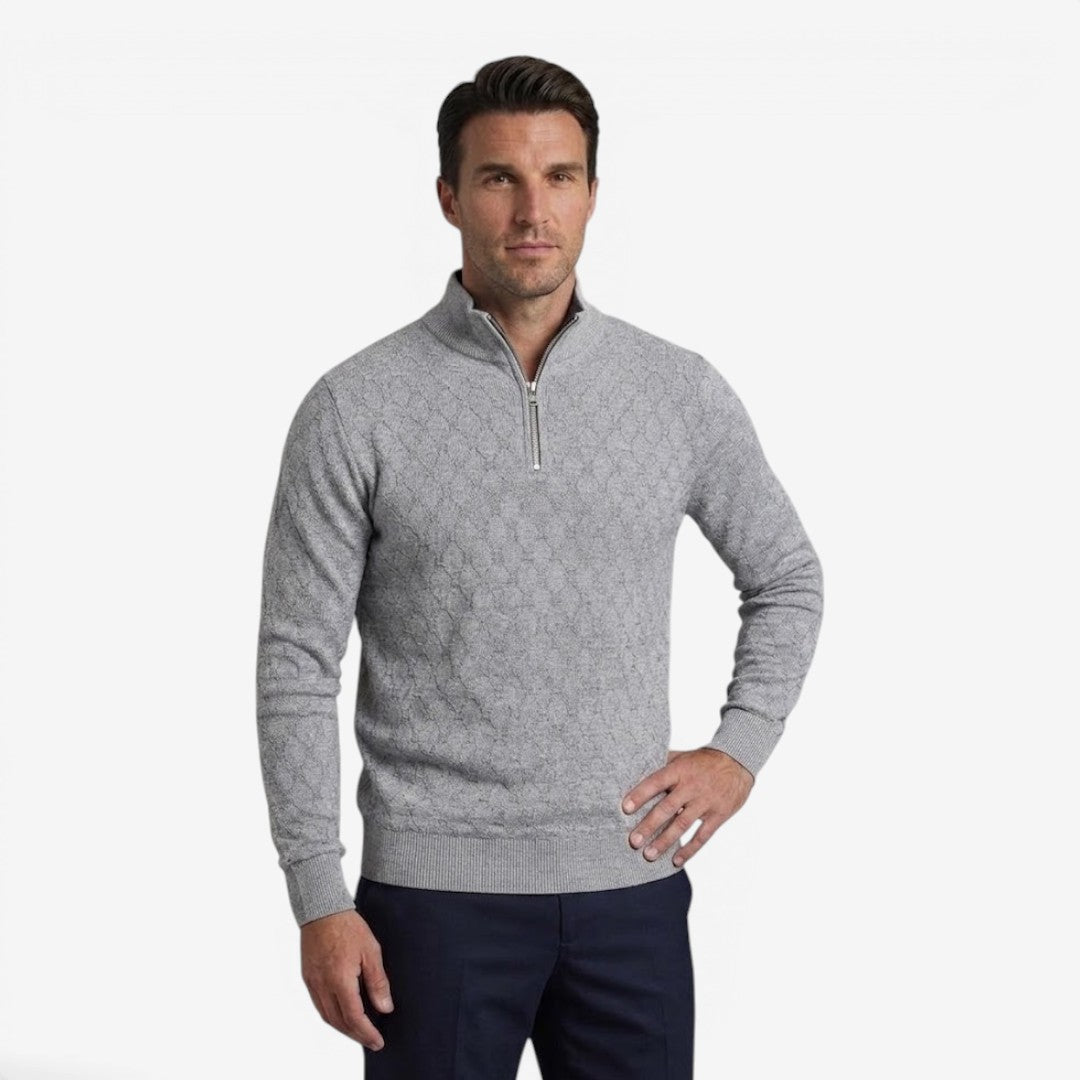 Jorvalore | Men's Soft Stretch Quarter Zip Jumper with Stand Collar