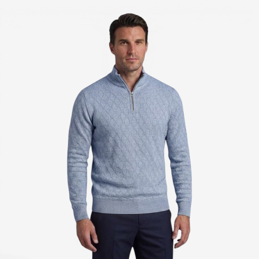 Jorvalore | Men's Soft Stretch Quarter Zip Jumper with Stand Collar