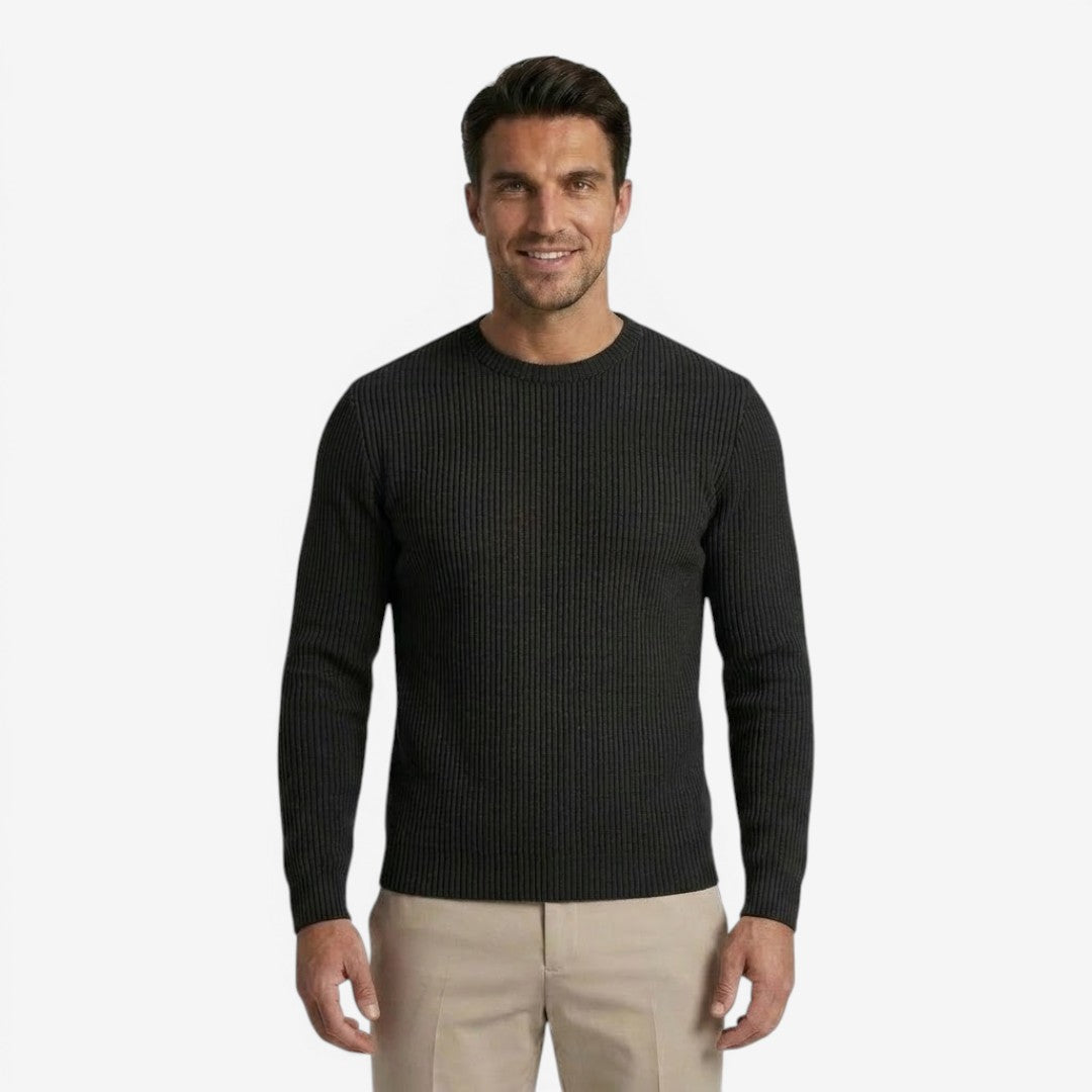 Jorvalore | Men's Striped Crew Neck Knit Jumper for Everyday Wear