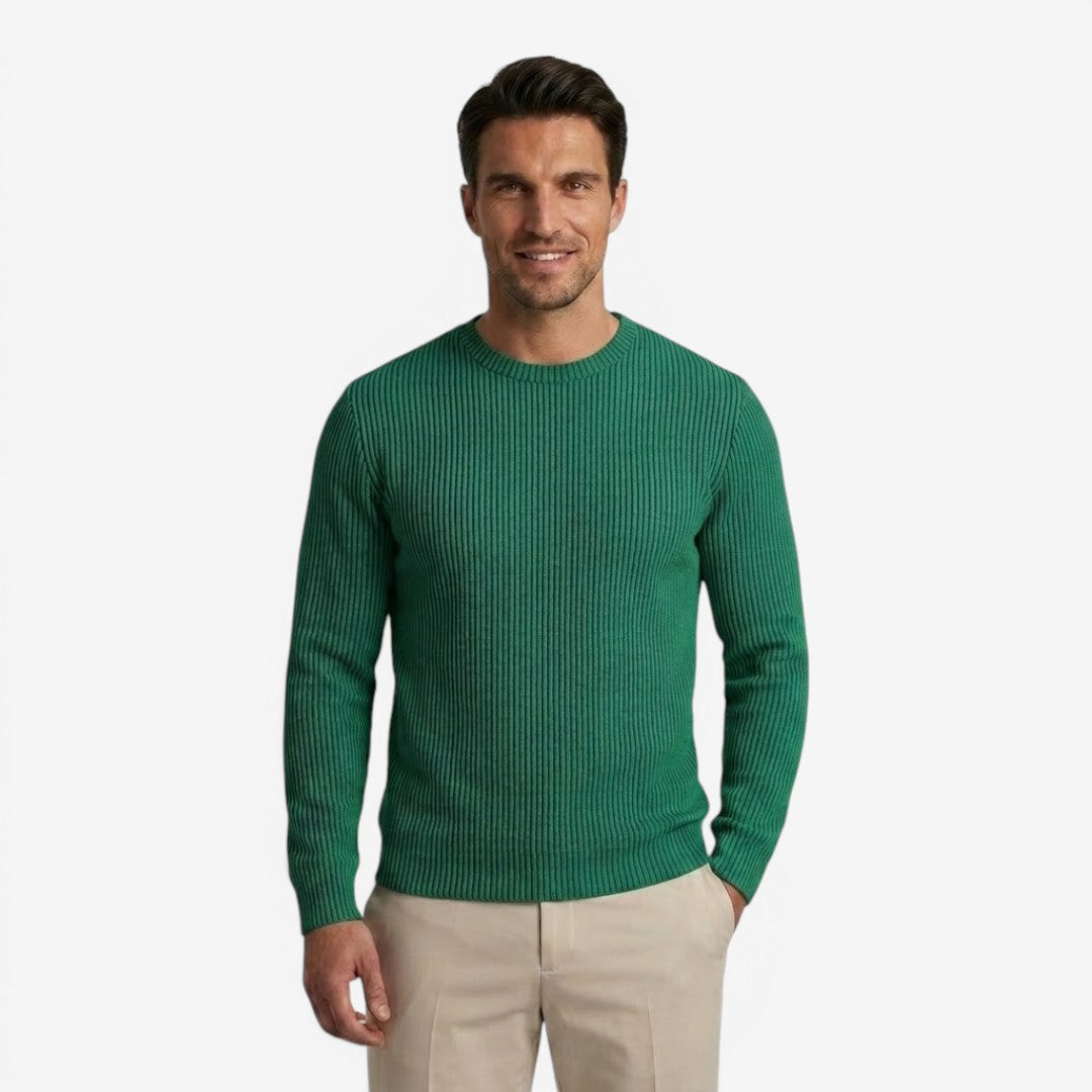 Jorvalore | Men's Striped Crew Neck Knit Jumper for Everyday Wear