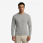 Jorvalore | Men's Striped Crew Neck Knit Jumper for Everyday Wear