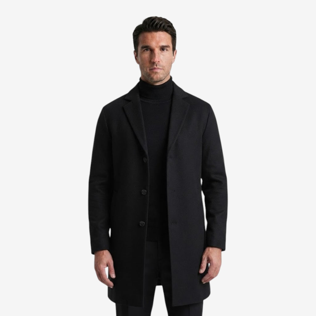 Jorvalore | Men’s Tailored Overcoat Single Breasted Notch Lapel Winter Coat