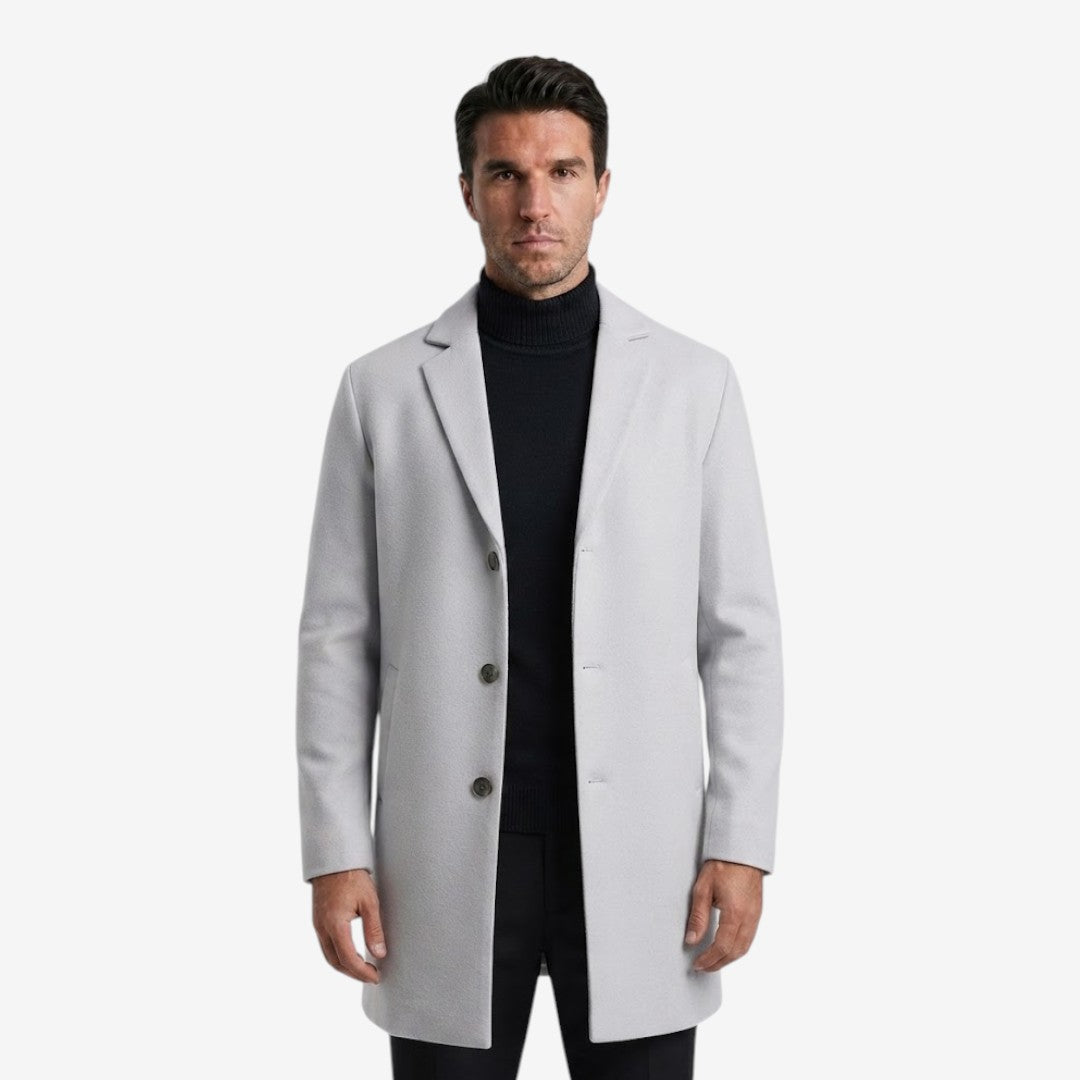 Jorvalore | Men’s Tailored Overcoat Single Breasted Notch Lapel Winter Coat