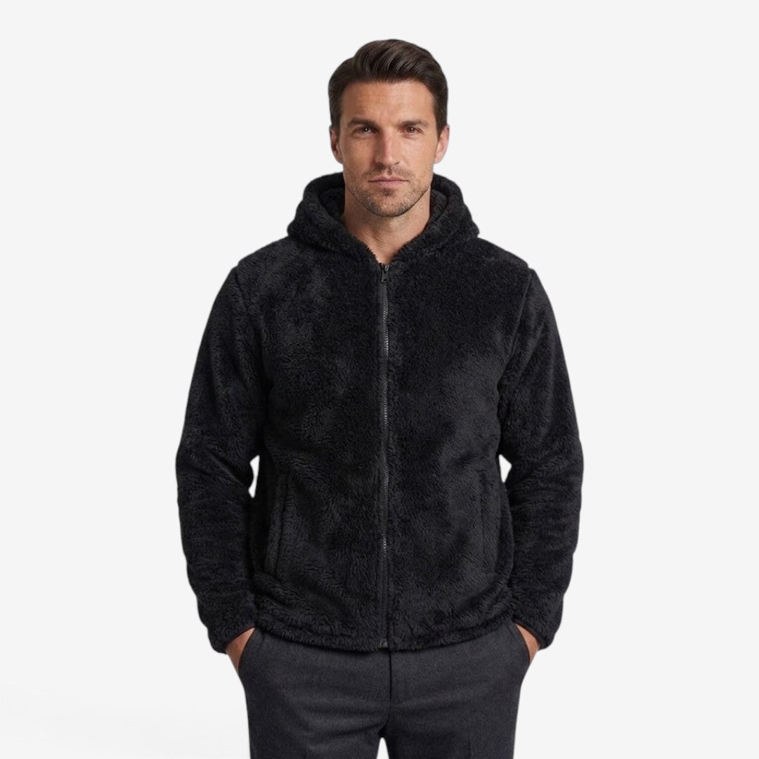 Jorvalore | Men's Teddy Fleece Jacket Warm Hooded Zip-Up Winter Coat