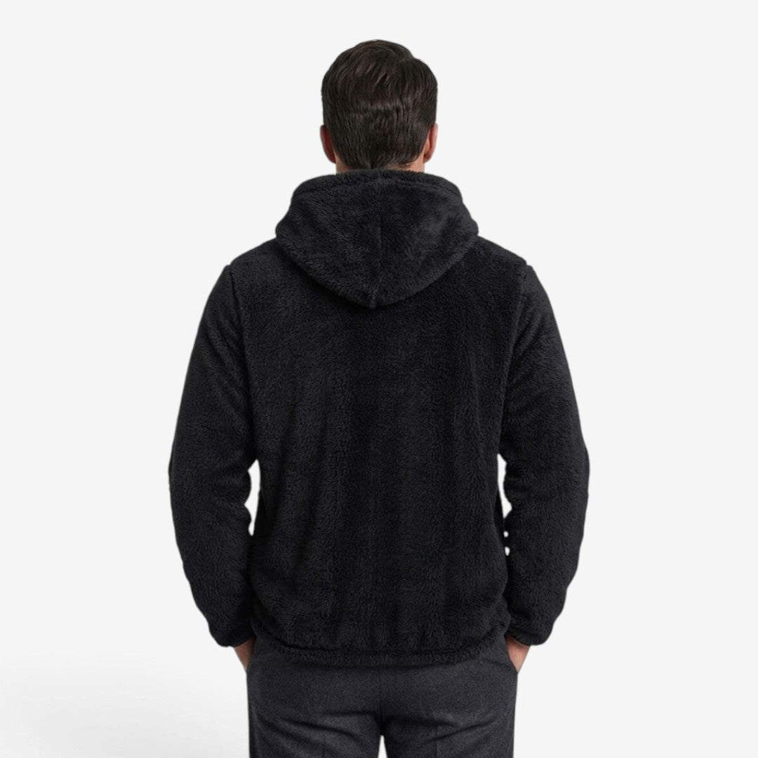 Jorvalore | Men's Teddy Fleece Jacket Warm Hooded Zip-Up Winter Coat