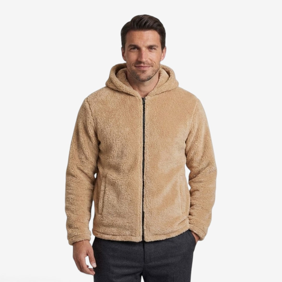 Jorvalore | Men's Teddy Fleece Jacket Warm Hooded Zip-Up Winter Coat
