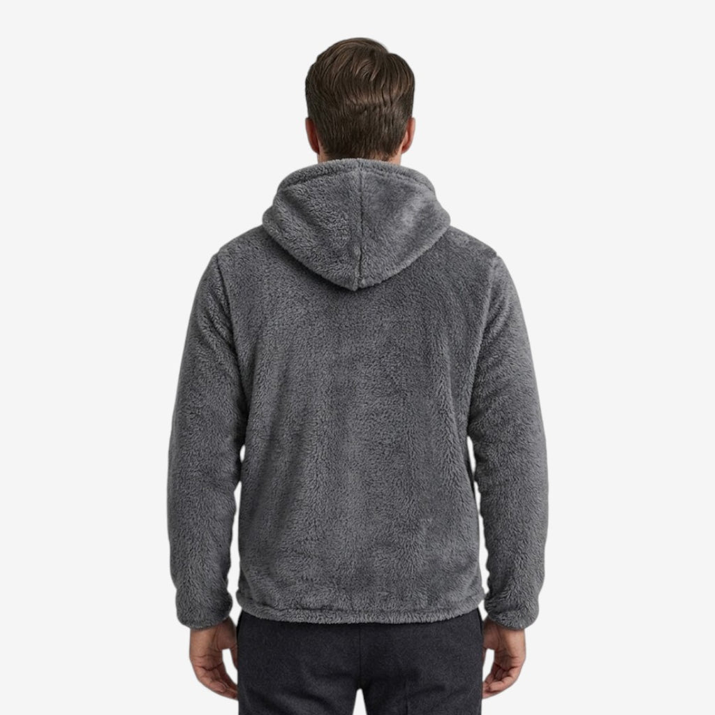 Jorvalore | Men's Teddy Fleece Jacket Warm Hooded Zip-Up Winter Coat