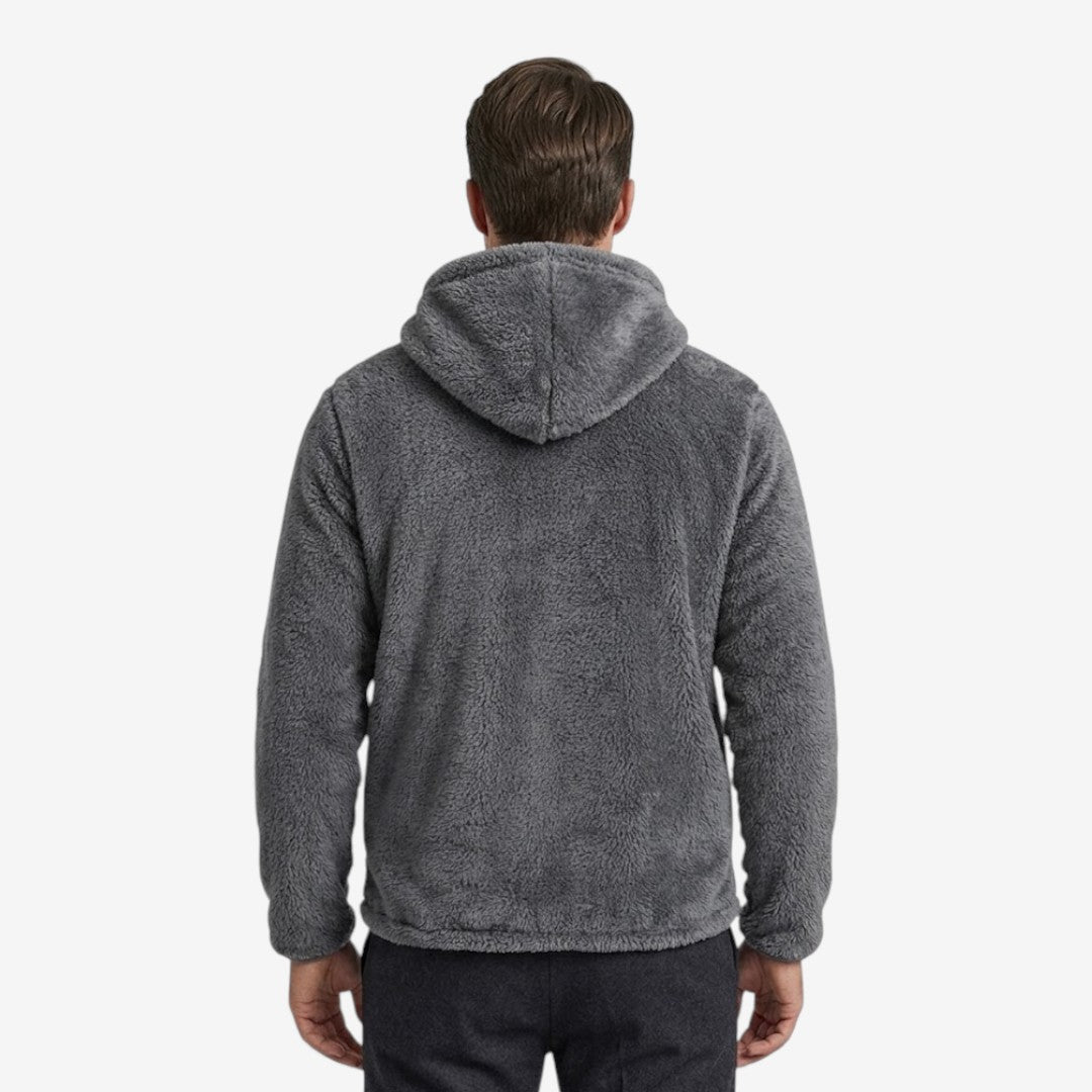 Jorvalore | Men's Teddy Fleece Jacket Warm Hooded Zip-Up Winter Coat