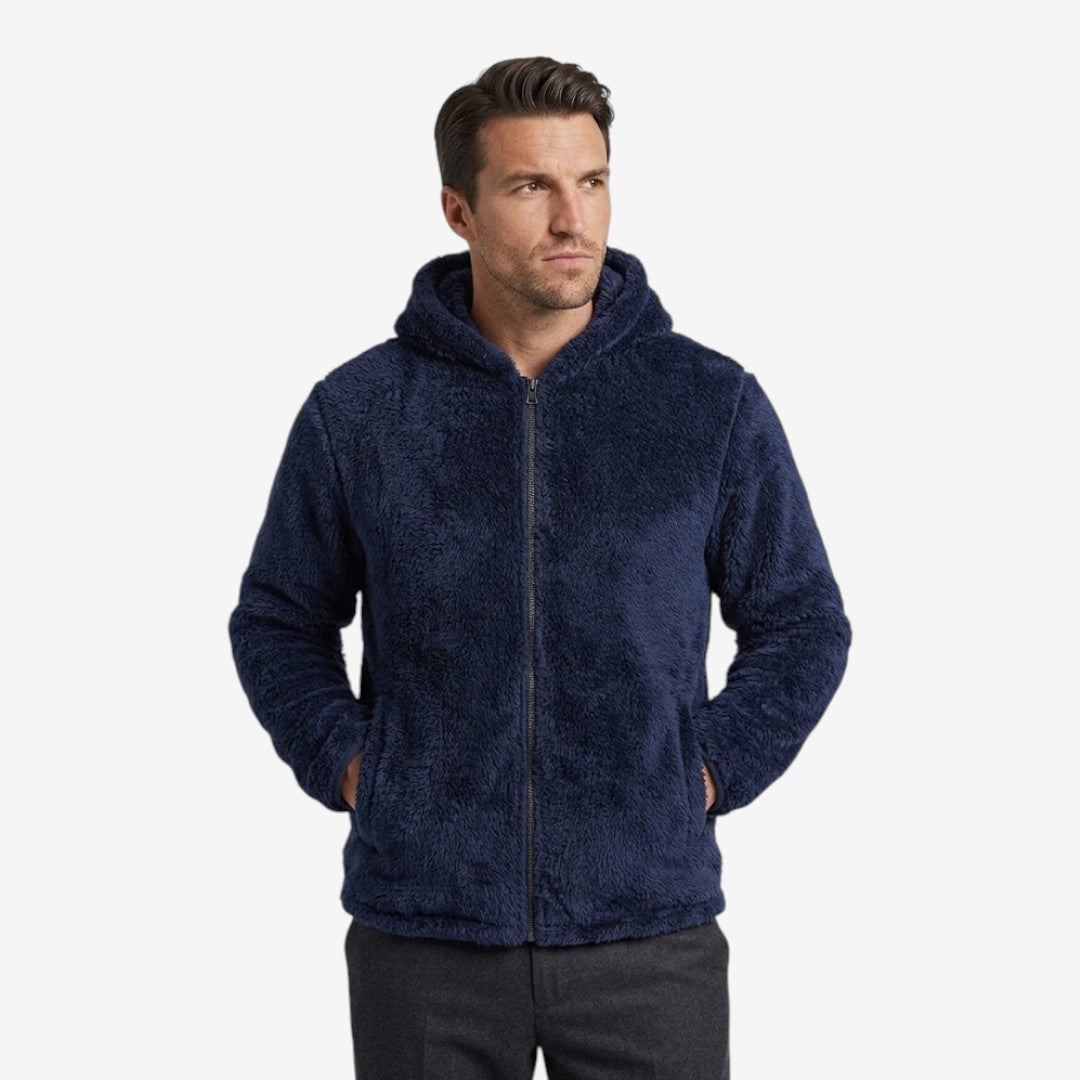 Jorvalore | Men's Teddy Fleece Jacket Warm Hooded Zip-Up Winter Coat
