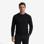 Jorvalore | Men's Textured Crew Neck Jumper Lightweight Knit