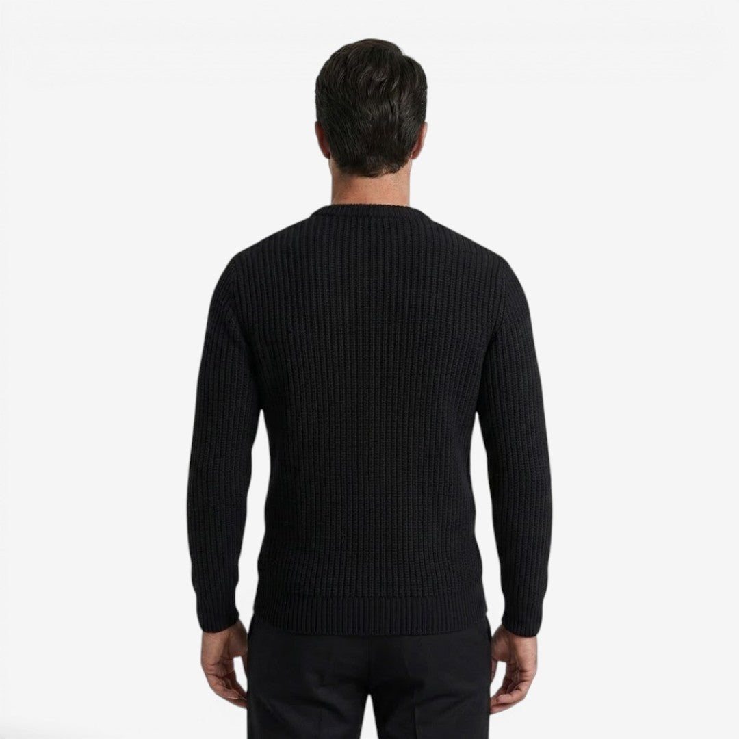 Jorvalore | Men's Textured Crew Neck Jumper Lightweight Knit