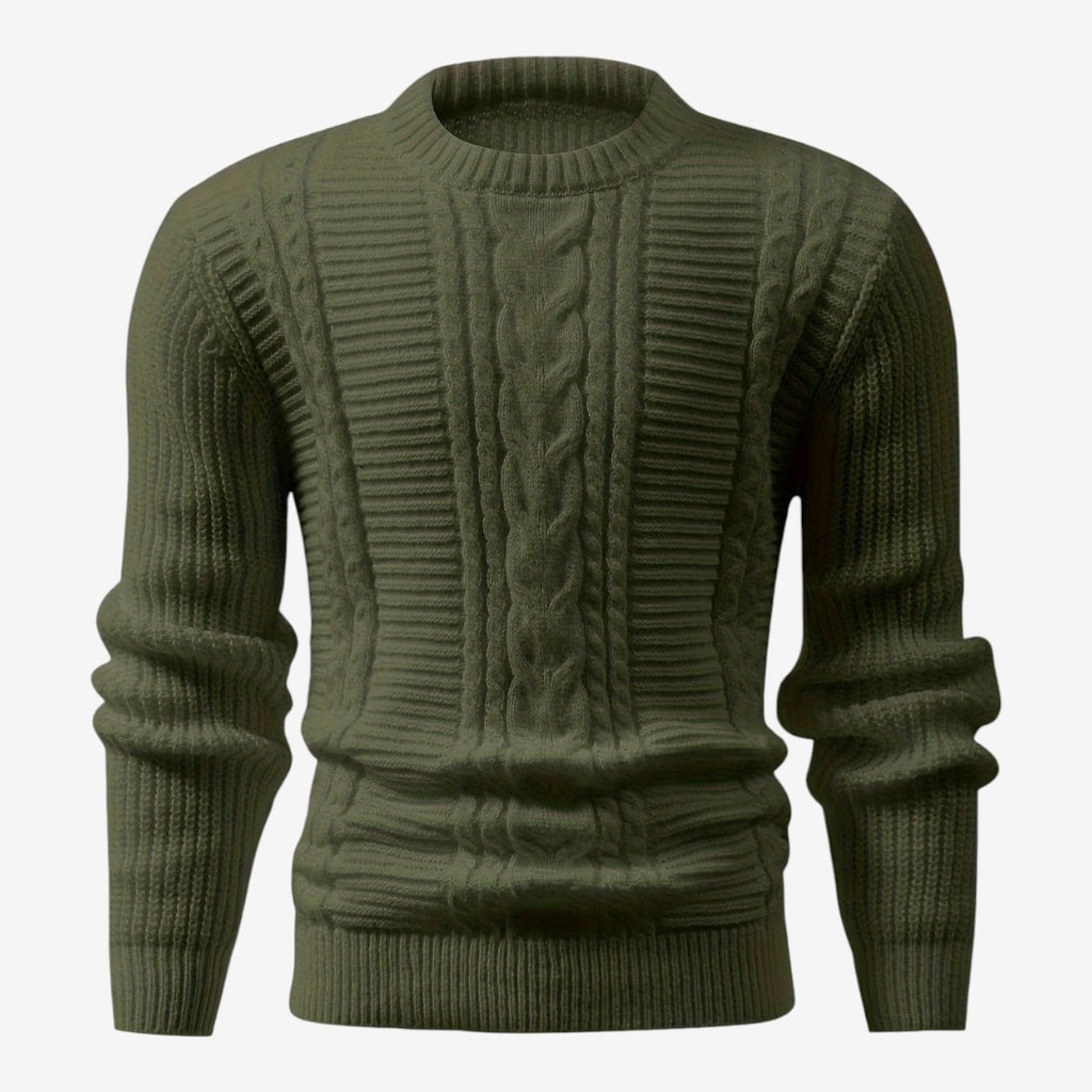 Jorvalore | Men's Textured Crew Neck Jumper Lightweight Knit