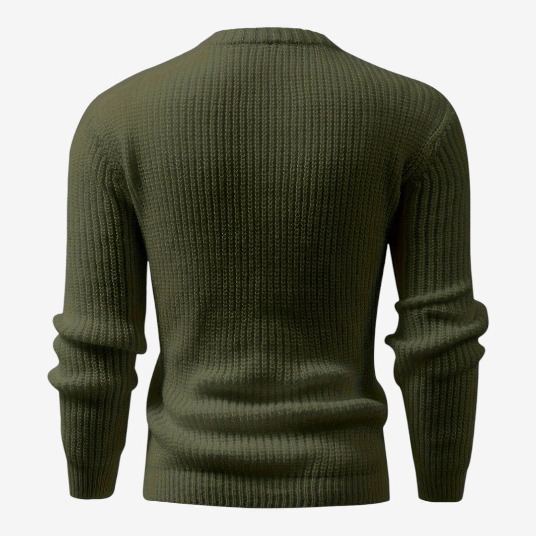 Jorvalore | Men's Textured Crew Neck Jumper Lightweight Knit
