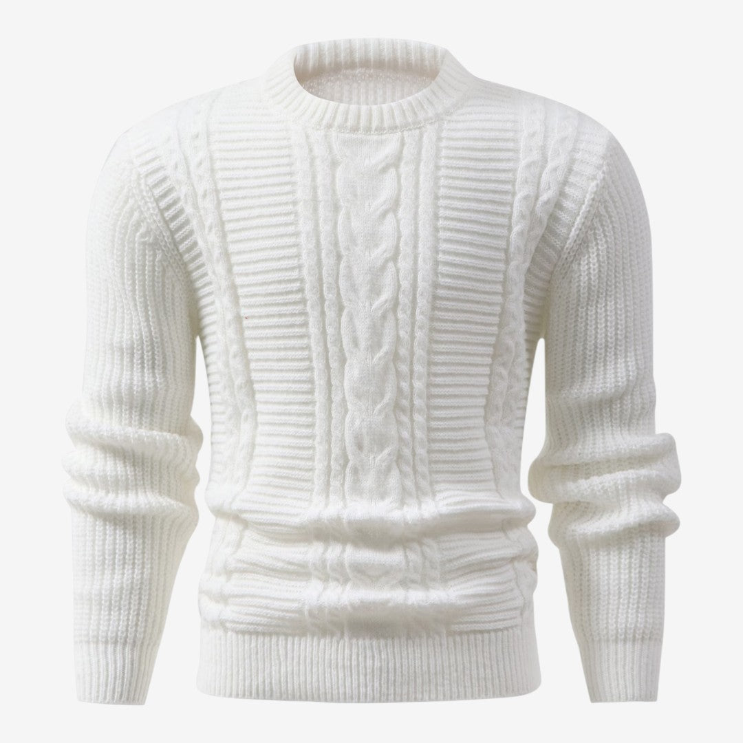 Jorvalore | Men's Textured Crew Neck Jumper Lightweight Knit